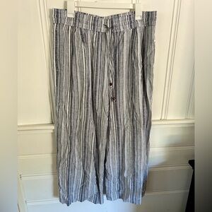 Striped Linen Blend Pants